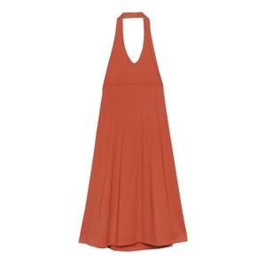 Patagonia Morning Glory Halter Flowy Midi Dress Rust Sz Xs